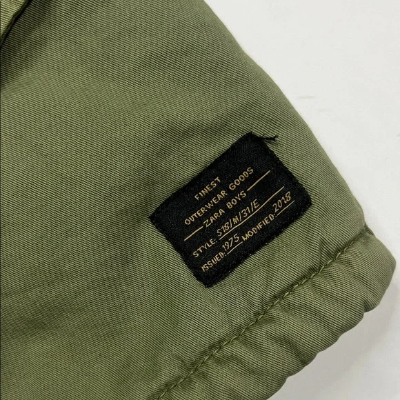 Zara Boys Aviator Olive Green Jacket - Picture 3 of 10